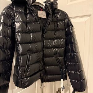 Moncler Shiny Black Hooded Jacket